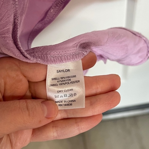 NWOT SAYLOR Gardenia Ruched Jacquard Midi Dress - Picture 4 of 6